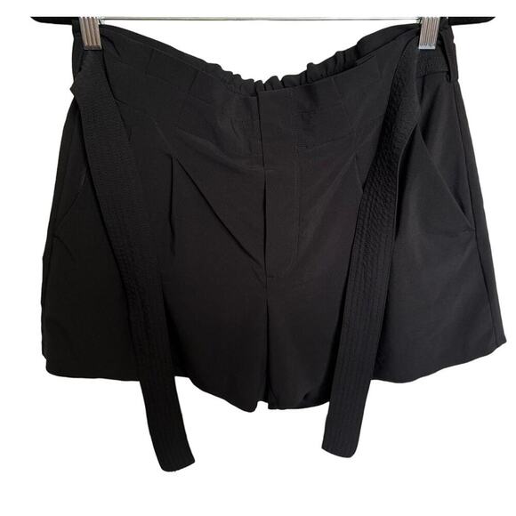 Athleta Skyline Shorts Paperbag Waist Tie Pleated High Waisted Black Size 10 - Picture 4 of 9